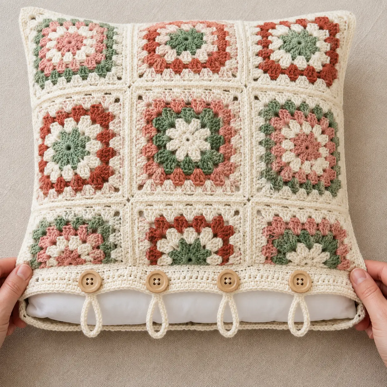 Granny Square Kissen häkeln