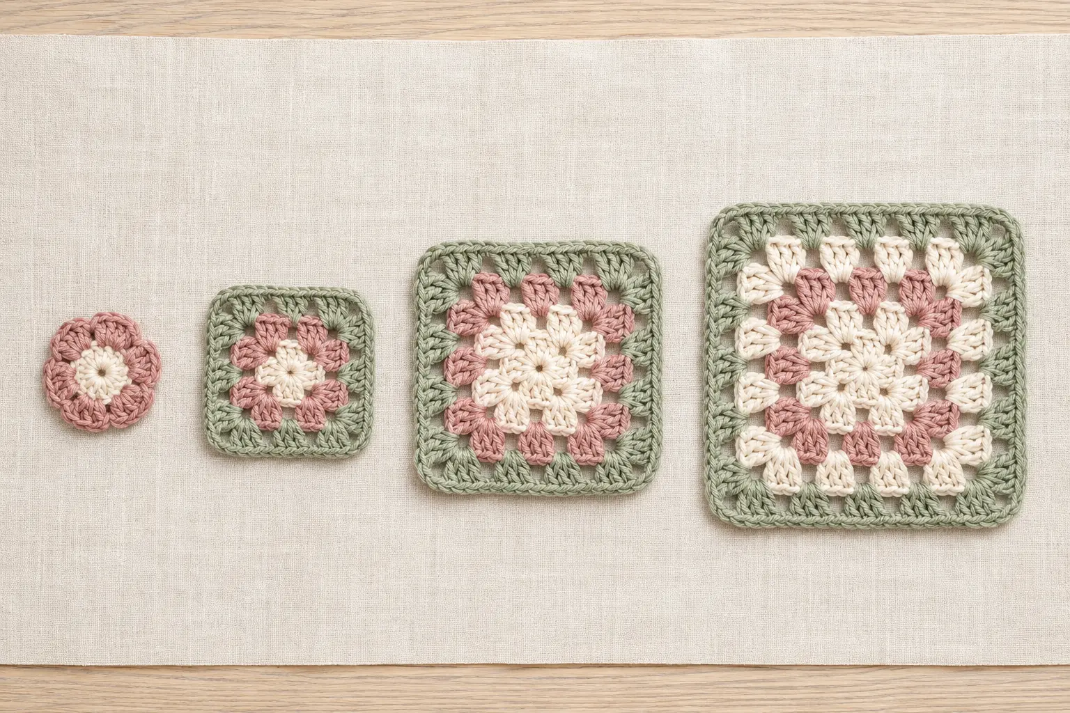 Granny Square Runden vom Fadenring bis zum fertigen Quadrat