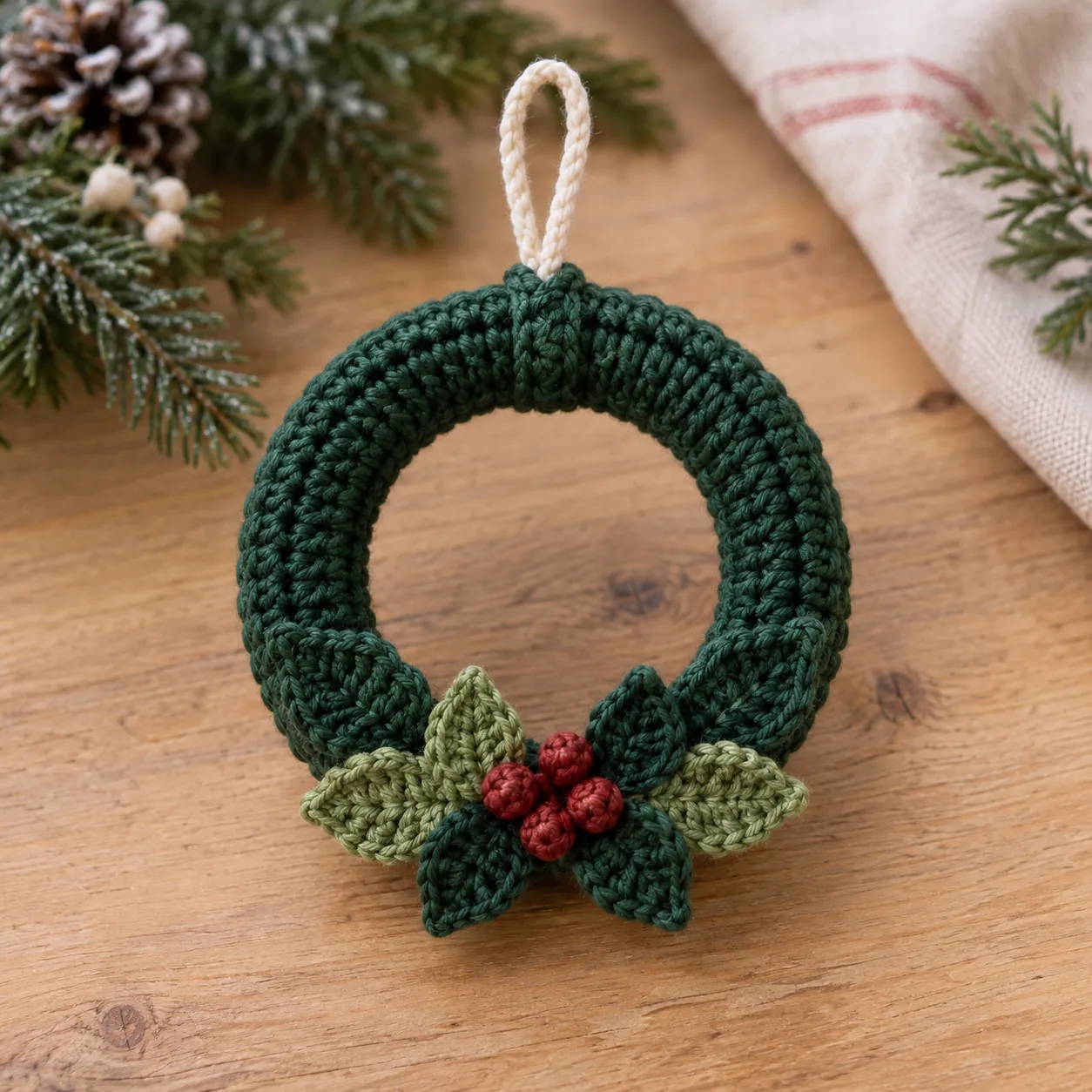 Weihnachtskranz häkeln
