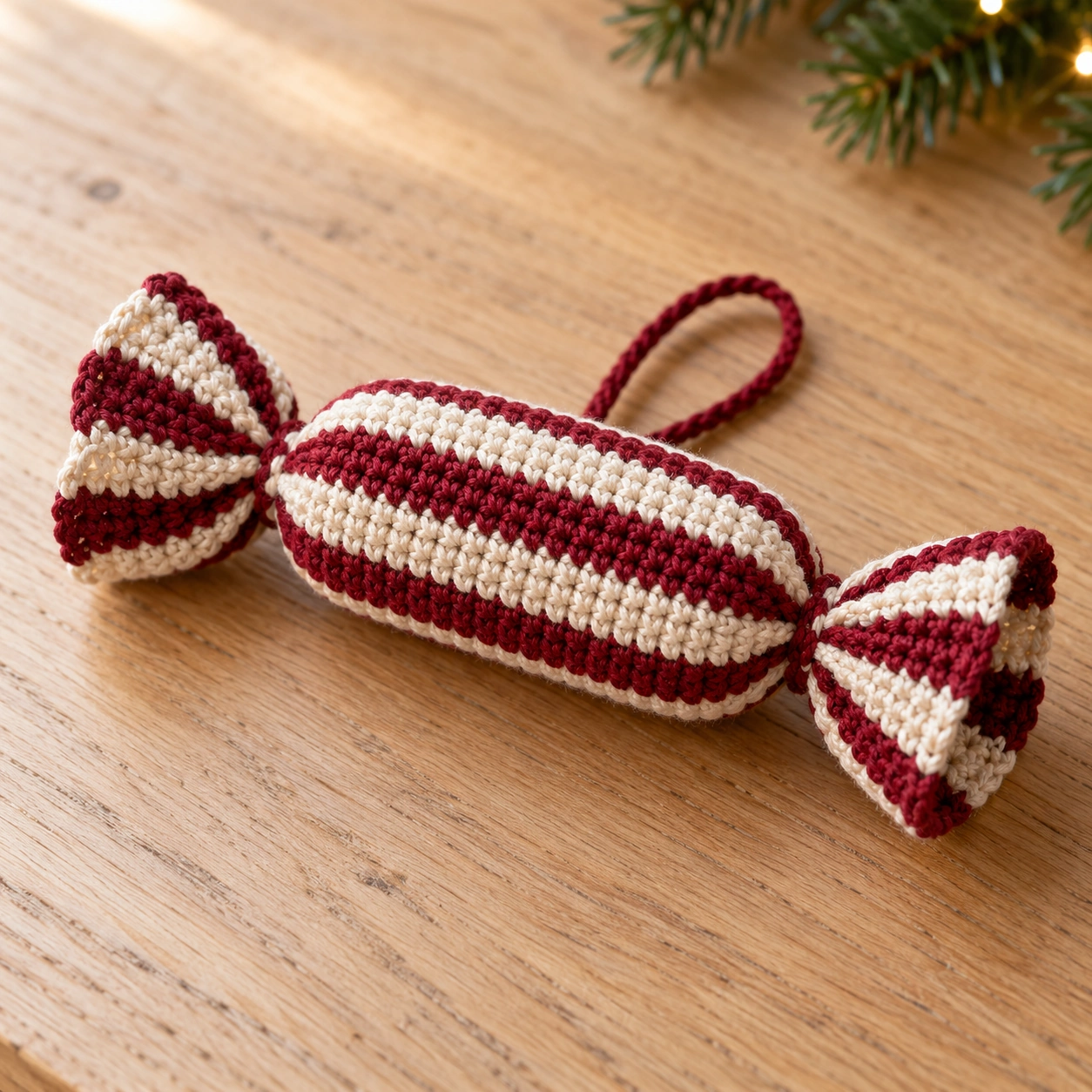 Weihnachtsbonbon häkeln