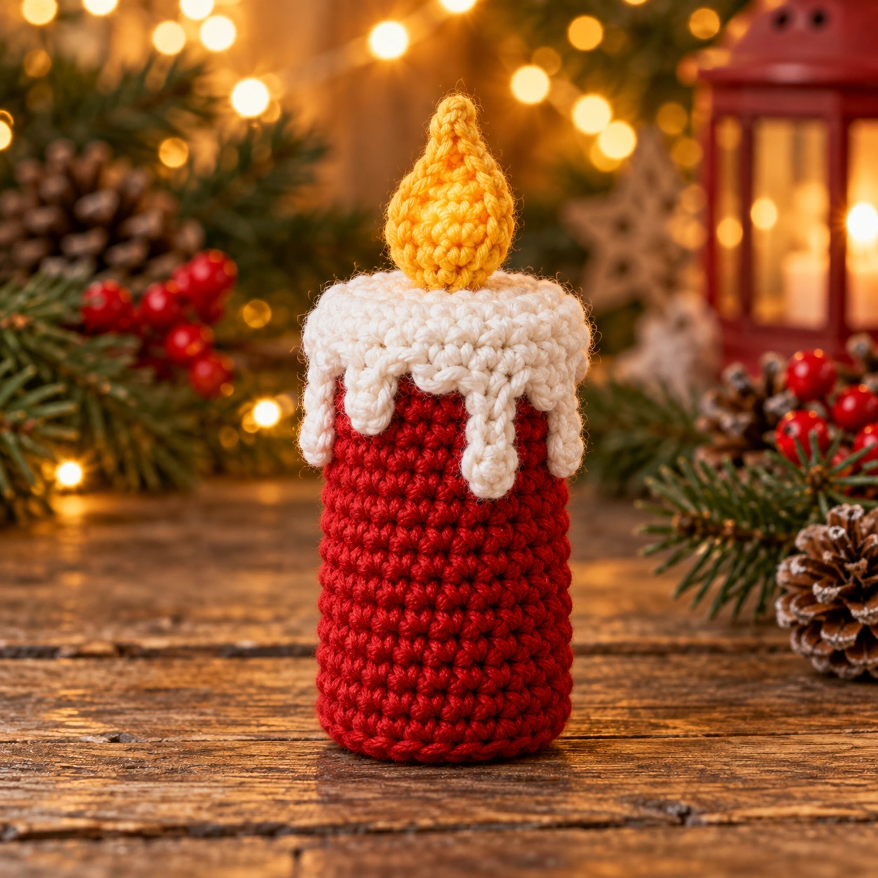 Weihnachtskerze häkeln